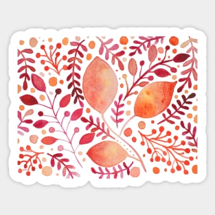 Autumn watercolor leaves Sticker